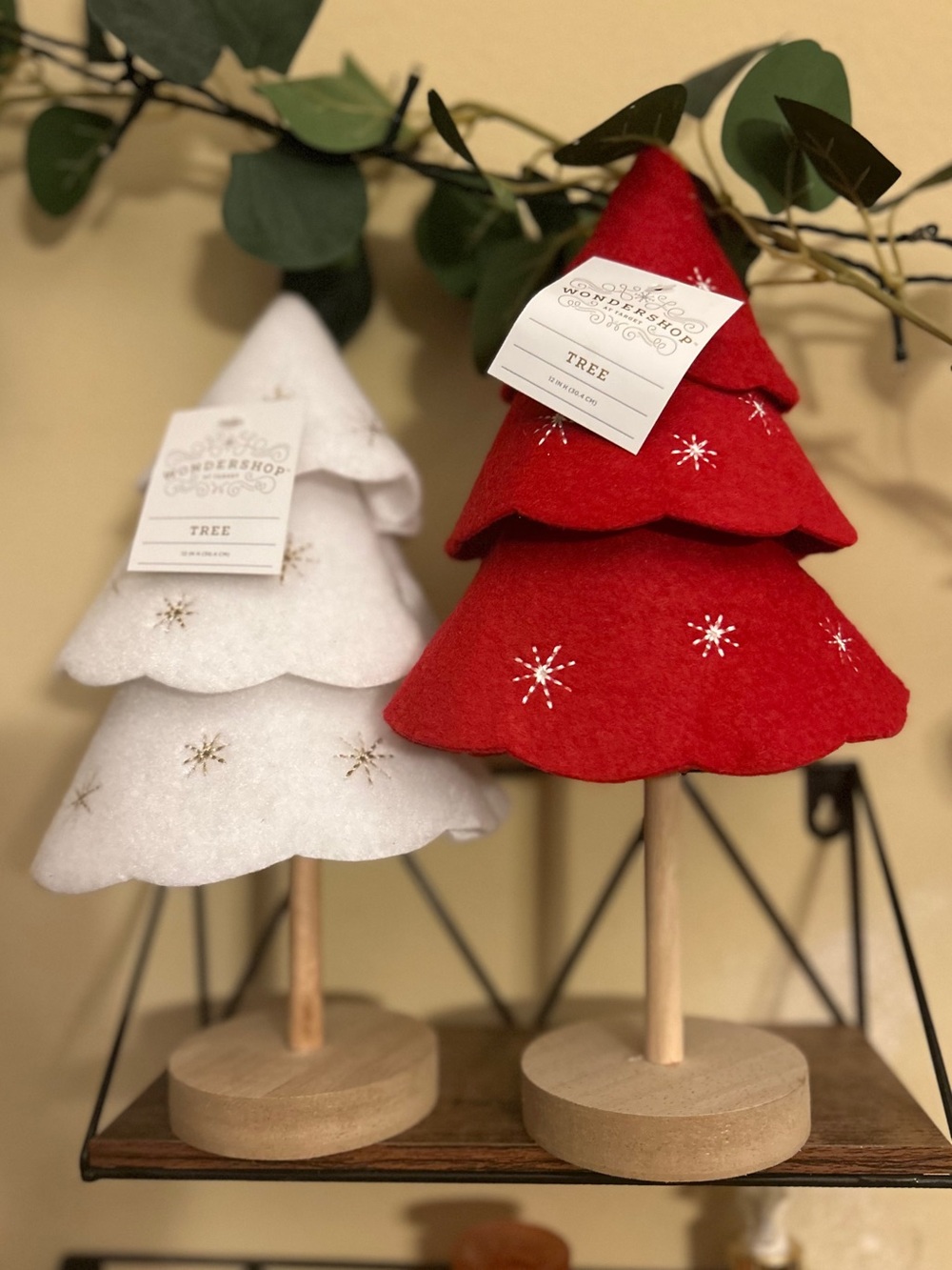 Red Felt Holiday Table Tree - Decorative Home Holiday Accent